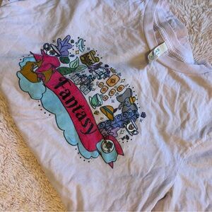 DISNEY Light Pink 'Fantasy' Graphic Tee with Multicolor Print